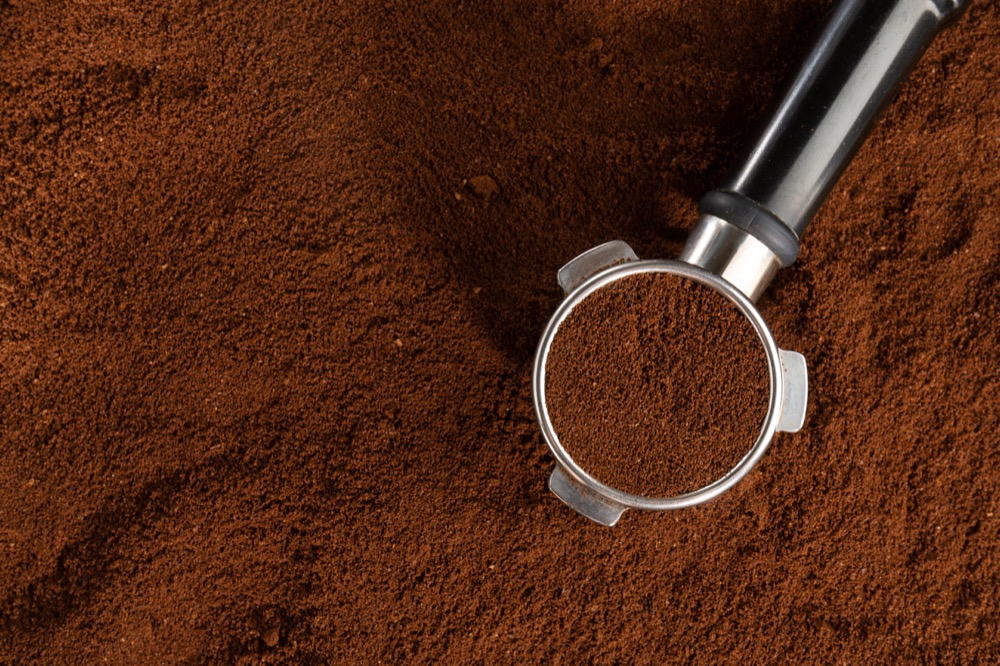 Ground coffee prepared for blending